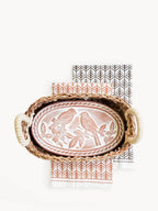 Bread Warmer & Basket Gift Set with Tea Towel - Lovebird Oval - Qu!rk Boutique