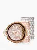 Bread Warmer & Basket Gift Set with Tea Towel - Lovebird Round - Qu!rk Boutique