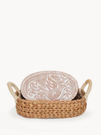 Monogrammed Bread Warmer & Basket - Bird Oval - Qu!rk Boutique
