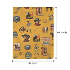 Vintage Cowboy Collage Western Curtains 52" x 63" Made in America - Qu!rk Boutique
