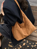 Minimalist Suede Shoulder Bag - Qu!rk Boutique