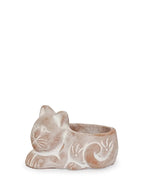 Terracotta Tea Light Candle Holder - Cat - Qu!rk Boutique
