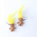 Whimsical Troll Doll Dangle Earrings - Qu!rk Boutique