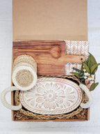 Bread Warmer Gift Box With Rectangular Wooden Board and Spoon - Oval - Qu!rk Boutique