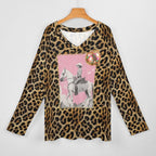 Baha Ranch Retro Pop Western Leopard Cowgirl Long Sleeve Top - Qu!rk Boutique