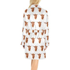 Highland Cow Women's Western Bath Robe - Qu!rk Boutique