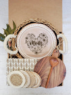 Bread Warmer Gift Box With Round Wooden Board and Spoon - Mom Round - Qu!rk Boutique