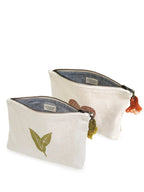 Hand Screen Printed Cotton Canvas Pouch - Nature - Qu!rk Boutique