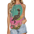 Baha Ranch Cowgirl on the Moon Retro Pop Western Tank Top - Qu!rk Boutique