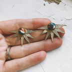 Sun Goddess Earrings with Copper Oyster Turquoise - Qu!rk Boutique