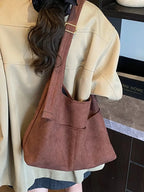 Minimalist Suede Shoulder Bag - Qu!rk Boutique