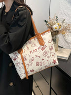 Graffiti Print Casual Tote Bag - Qu!rk Boutique