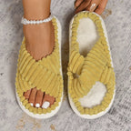 💙 Crisscross Open Toe Platform Slippers - Qu!rk Boutique