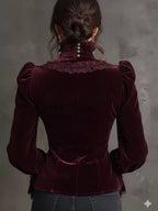 Velvet Long Sleeve Blouse - Qu!rk Boutique