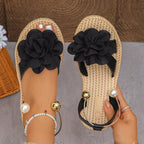 Flower Open Toe Sandals - Qu!rk Boutique