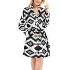 Black Aztec Women's Western Bath Robe - Qu!rk Boutique