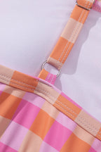 Plaid Print High Waist Bikini Set - Qu!rk Boutique