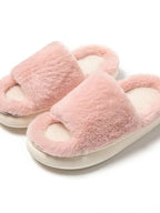 💙 Fluffy Open Toe Comfort Slippers - Qu!rk Boutique