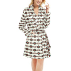 White Aztec Women's Western Bath Robe - Qu!rk Boutique