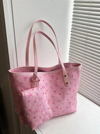 Printed Tote Shoulder Bag with Pouch - Qu!rk Boutique