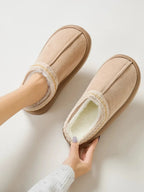 💙 Faux Fur Suede Platform Slippers - Qu!rk Boutique