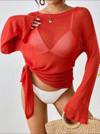 Round Neck Slit Cover-Up - Qu!rk Boutique