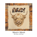 Baha Ranch Velvety Soft Howdy Highland Pillow Cover Made in America - Qu!rk Boutique