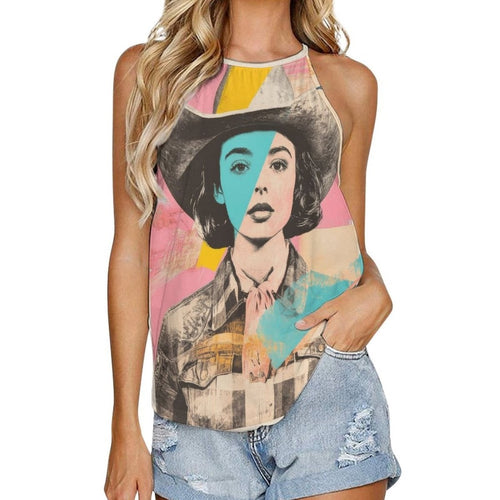 Baha Ranch Turquoise View Retro Pop Western Tank Top - Qu!rk Boutique
