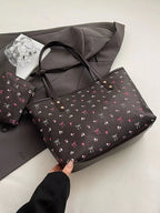 Printed Tote Shoulder Bag with Pouch - Qu!rk Boutique