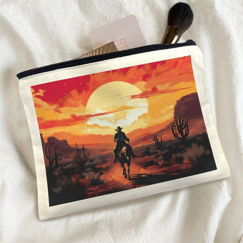 Baha Ranch Western Cowboy Sunset Cosmetic Bag Pack of 5 Made in America - Qu!rk Boutique