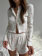In Bloom Ribbed Lounge Set - Qu!rk Boutique