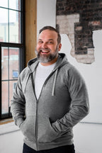 Unisex Heathered Full Zip Hood - Qu!rk Boutique