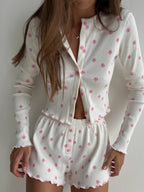 In Bloom Ribbed Lounge Set - Qu!rk Boutique