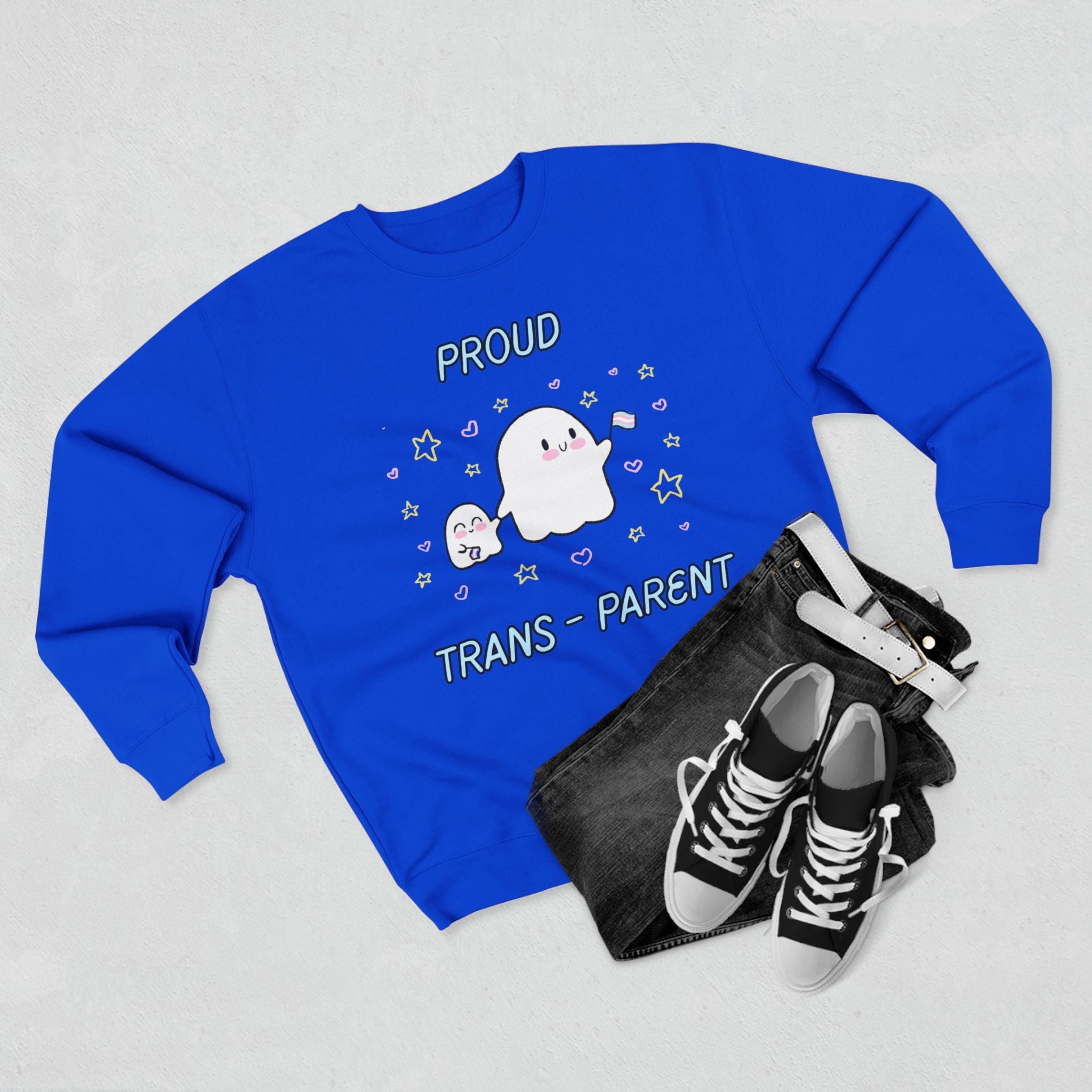 Proud Trans-Parent Unisex Crewneck Sweatshirt for LGBTQ+ Support