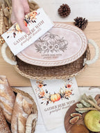 Bread Warmer & Basket Gift Set with Tea Towel - Pumpkin Oval - Qu!rk Boutique