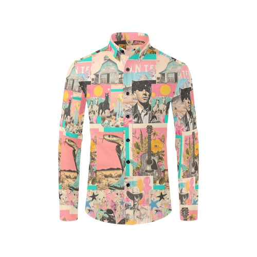 Baha Ranch Pop Western Collage Unisex Button Up Shirt - Qu!rk Boutique