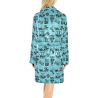Baha Ranch Blue Cowboy Print Western Bath Robe - Qu!rk Boutique