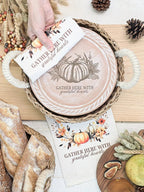 Bread Warmer & Basket Gift Set with Tea Towel - Pumpkin Round - Qu!rk Boutique