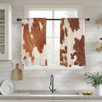 Cowhide Print Window Curtains 28"x40" (2-Piece) Made in America - Qu!rk Boutique