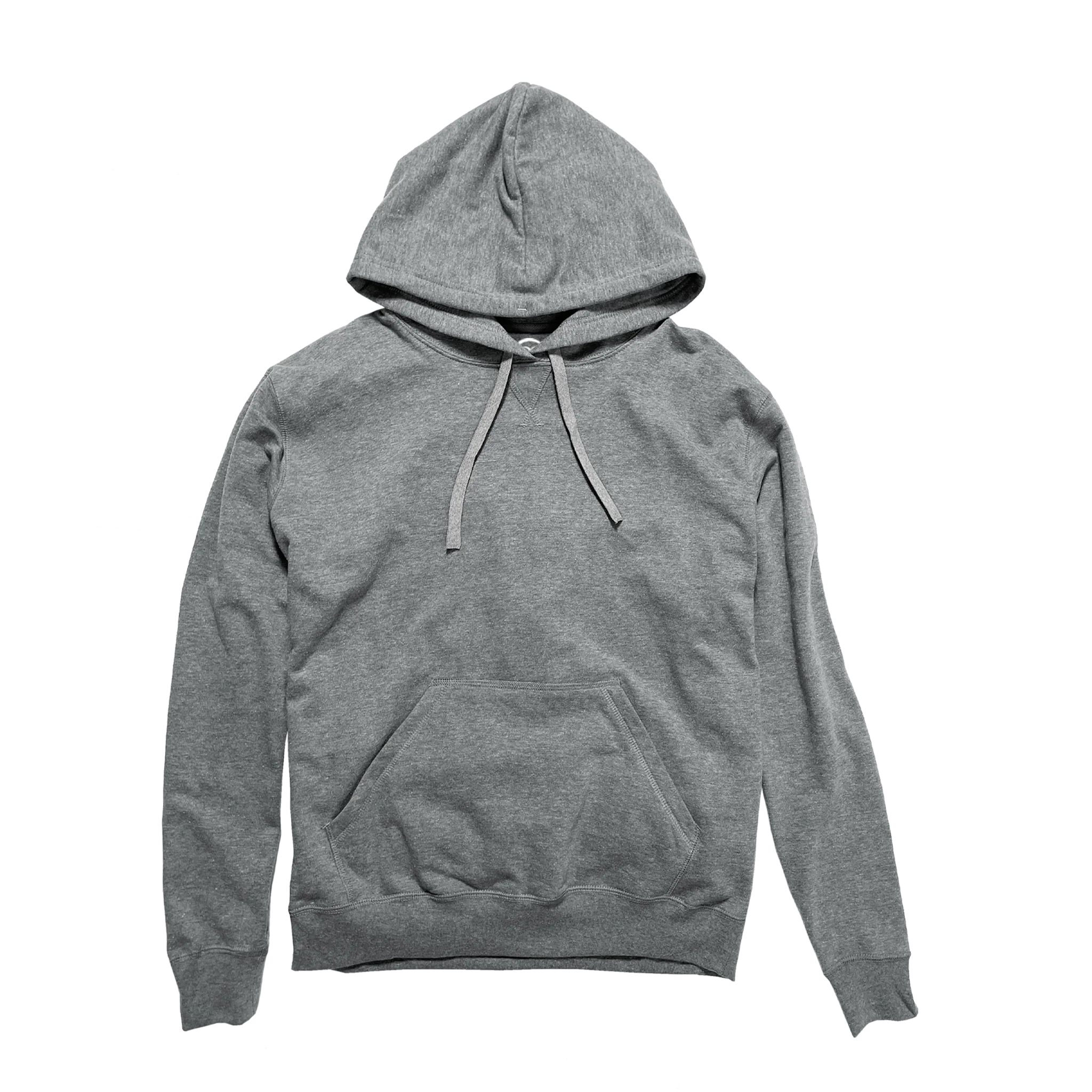 Heather grey hoodie with front pocket and drawstring, Qu!rk Boutique cosmic couture fashion