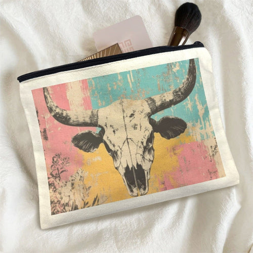 Baha Ranch Pop Western Skull Cosmetic Bag Pack of 5 Made in America - Qu!rk Boutique