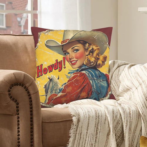 Baha Ranch Howdy Velvety Soft Pillow Case Made in America - Qu!rk Boutique