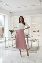 Satin A-Line Midi Skirt - Qu!rk Boutique