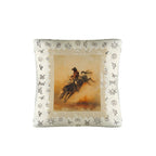 Baha Ranch Vintage Rodeo Stamp Throw Pillow Made in America - Qu!rk Boutique