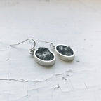 Oval Dangle Earrings with Raw Meteorite - Qu!rk Boutique