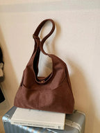 Minimalist Suede Shoulder Bag - Qu!rk Boutique