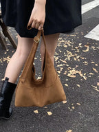 Minimalist Suede Shoulder Bag - Qu!rk Boutique