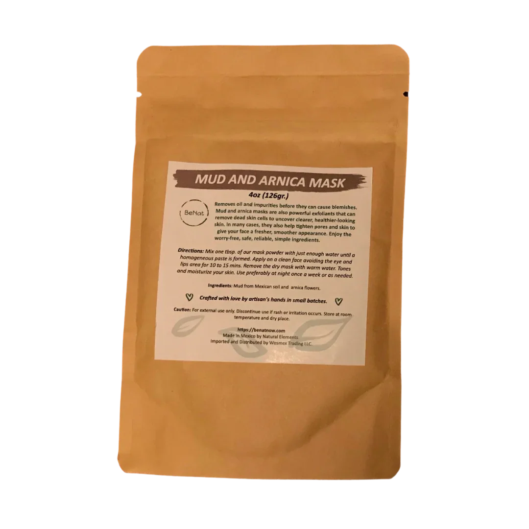 BeNat Mud and Arnica Mask in eco-friendly pouch, artisan-crafted skincare at Qu!rk Boutique