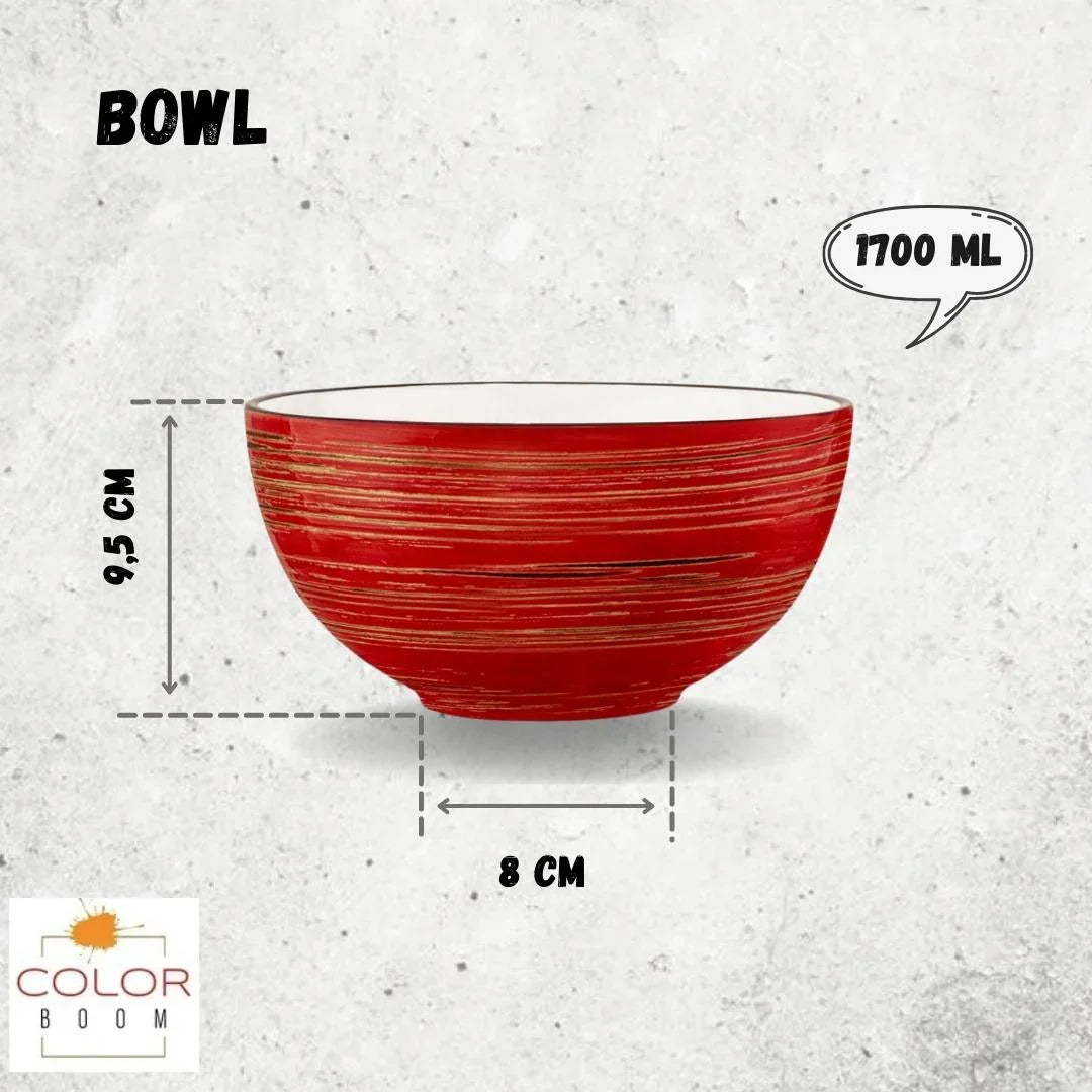 Red artisan bowl, 1700ml, 9.5cm tall, 8cm wide, featured at Qu!rk Boutique & Gift Shop.