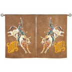 Rodeo Bullrider Window Curtains 28"x40" (2-Piece) Made in America - Qu!rk Boutique